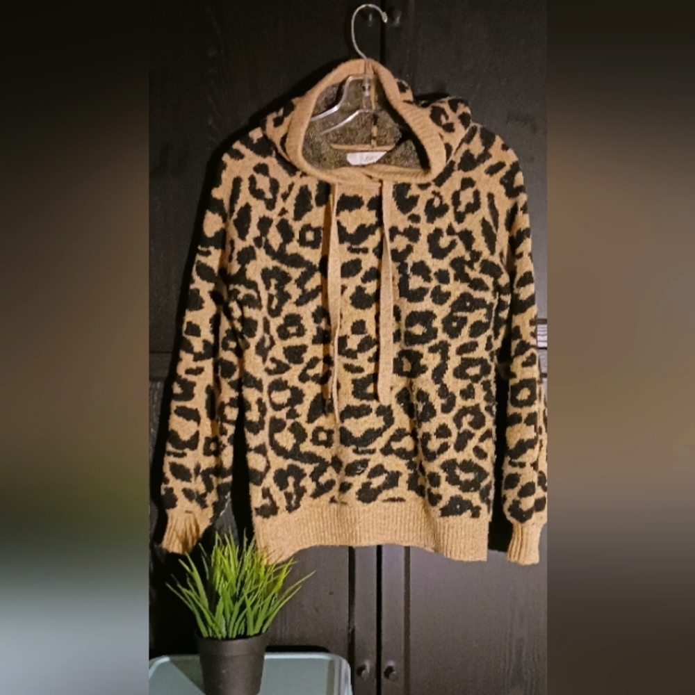 LOFT leopard print hoodie sweater
